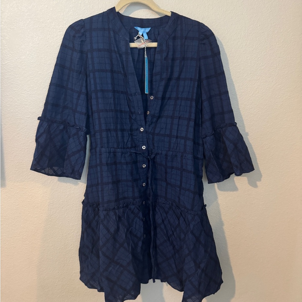 Draper James Blue Plaid Shirt Dress